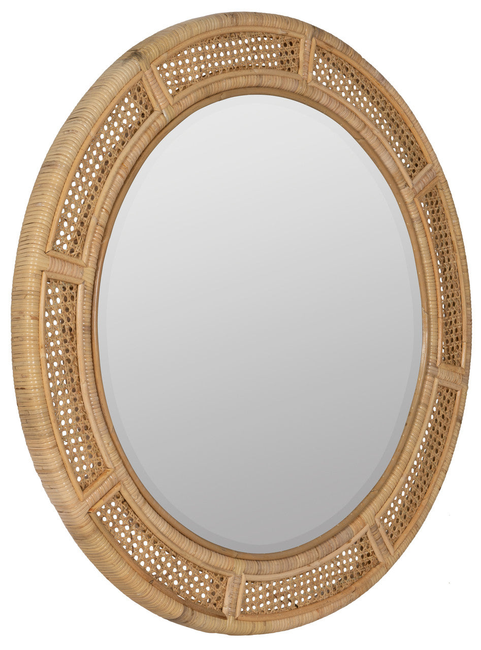 Vanessa Round Rattan Mirror