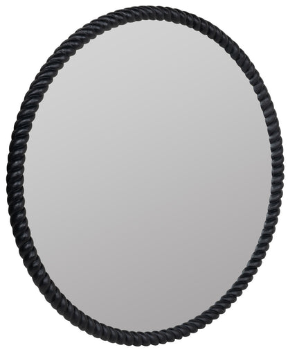 Eva Black Round Mirror