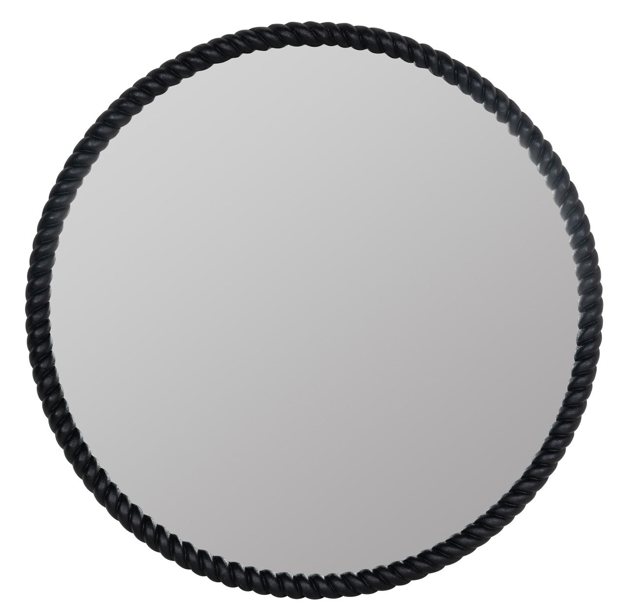 Eva Black Round Mirror