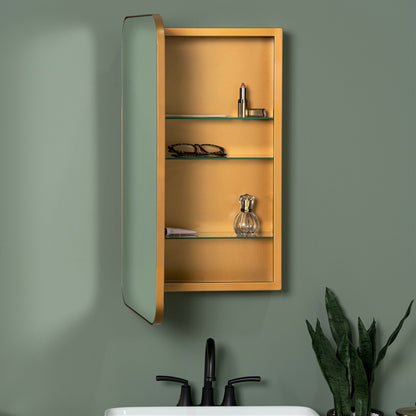 Hadley Gold Medicine Cabinet - Recess Mount