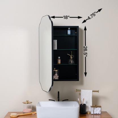 Sebastian Black Medicine Cabinet - Recess Mount