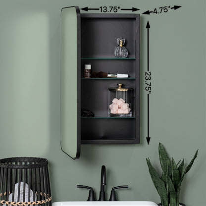 Hadley Black Medicine Cabinet - Recess Mount