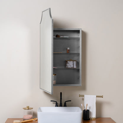 Simone Silver Medicine Cabinet - Recess Mount