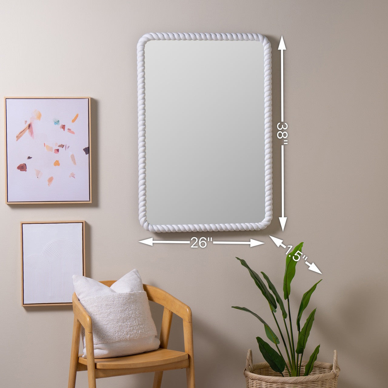 Eva White Rectangle Mirror