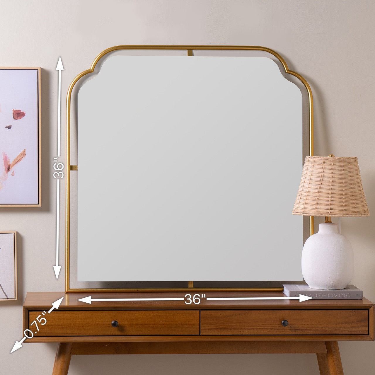 Sebastian Gold Mantle Mirror