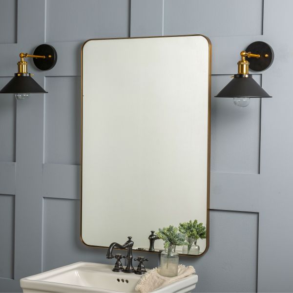 Somerset Frameless Gold Bathroom Mirror