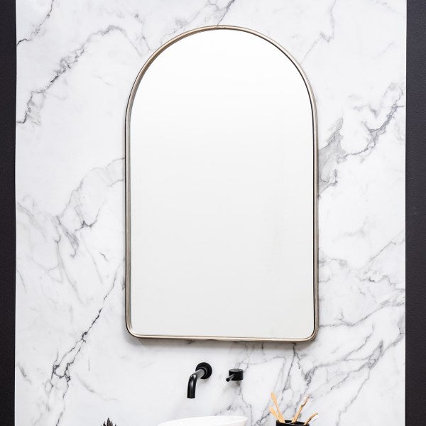 Sebastian Arched Wall Mirror - Silver