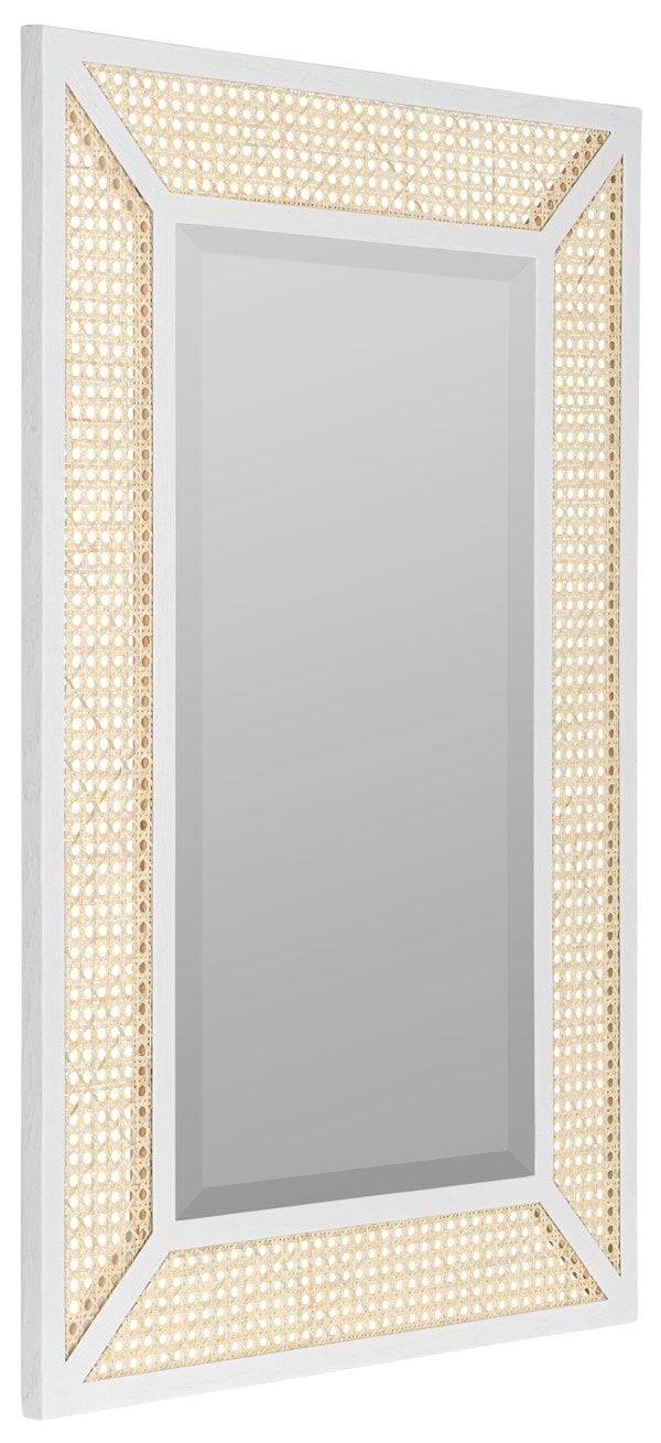 Dani Wall Mirror by Cooper Classics in White | Made of Bamboo