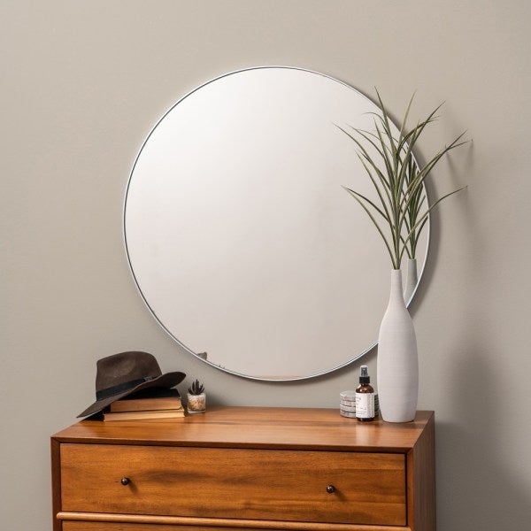 Franco Round Wall Mirror - Silver