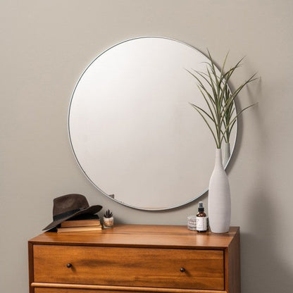 Franco Round Wall Mirror - Silver