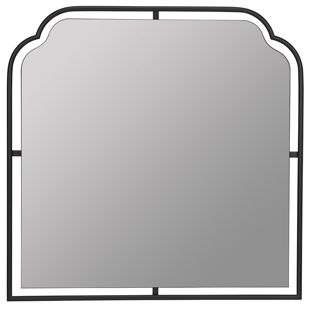 Sebastian Matte Black Mantle Mirror 01